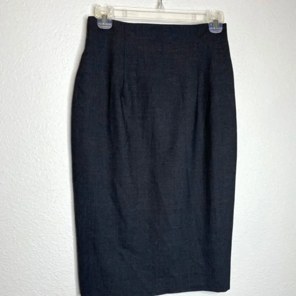 Ann Taylor Tailored Wool Pencil Skirt Size 4 Gray Office Career Wear